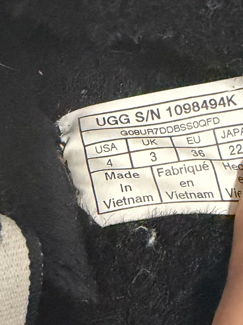 Ugg Fluff Yeah slide slippers black logo strap size 4